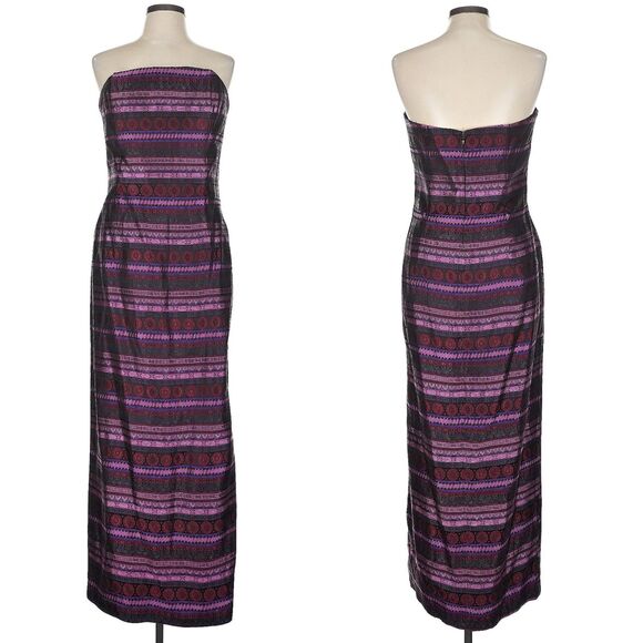 Vintage Y2K JM for Gunne Sax Strapless Gown Floral Brocade Maxi Prom Dress 13 - Picture 11 of 12